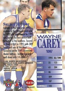 1996 Select AFL #70 Wayne Carey Back